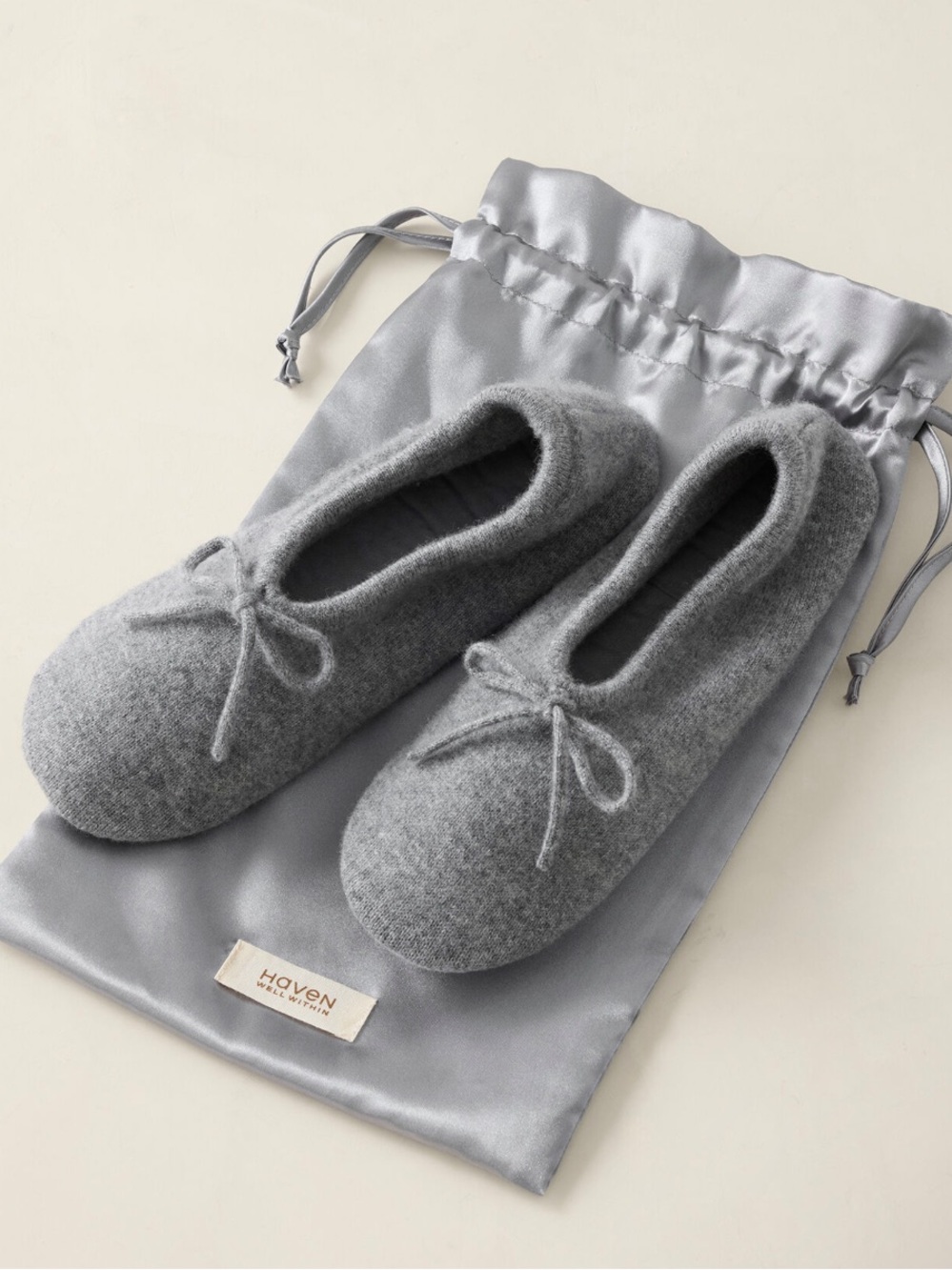 Haven Well Within Cashmere Travel Slippers Medium Gray 7 7.5